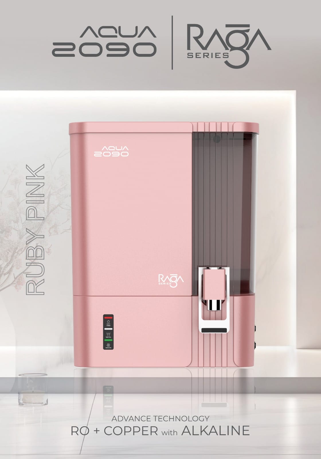 Aqua 2090 Raga RO+UV+UF+ATDS | 2-year filter life | With HD Sediment filter | 2 Free cleaning service | 70% Higher Water Recovery | 8-Stage Purification | India’s No.1 Purifier#