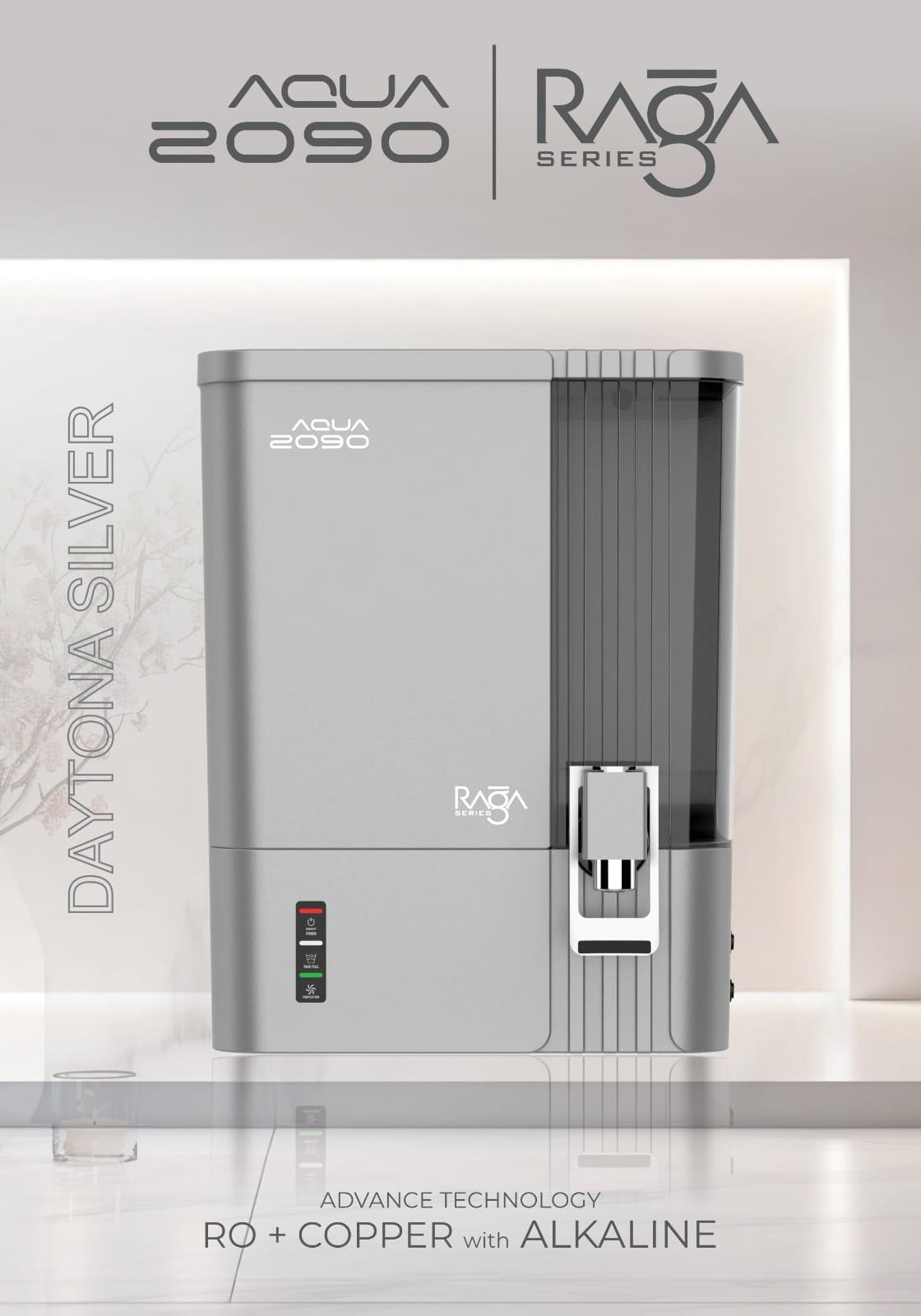 Aqua 2090 Raga RO+UV+UF+ATDS | 2-year filter life | With HD Sediment filter | 2 Free cleaning service | 70% Higher Water Recovery | 8-Stage Purification | India’s No.1 Purifier#
