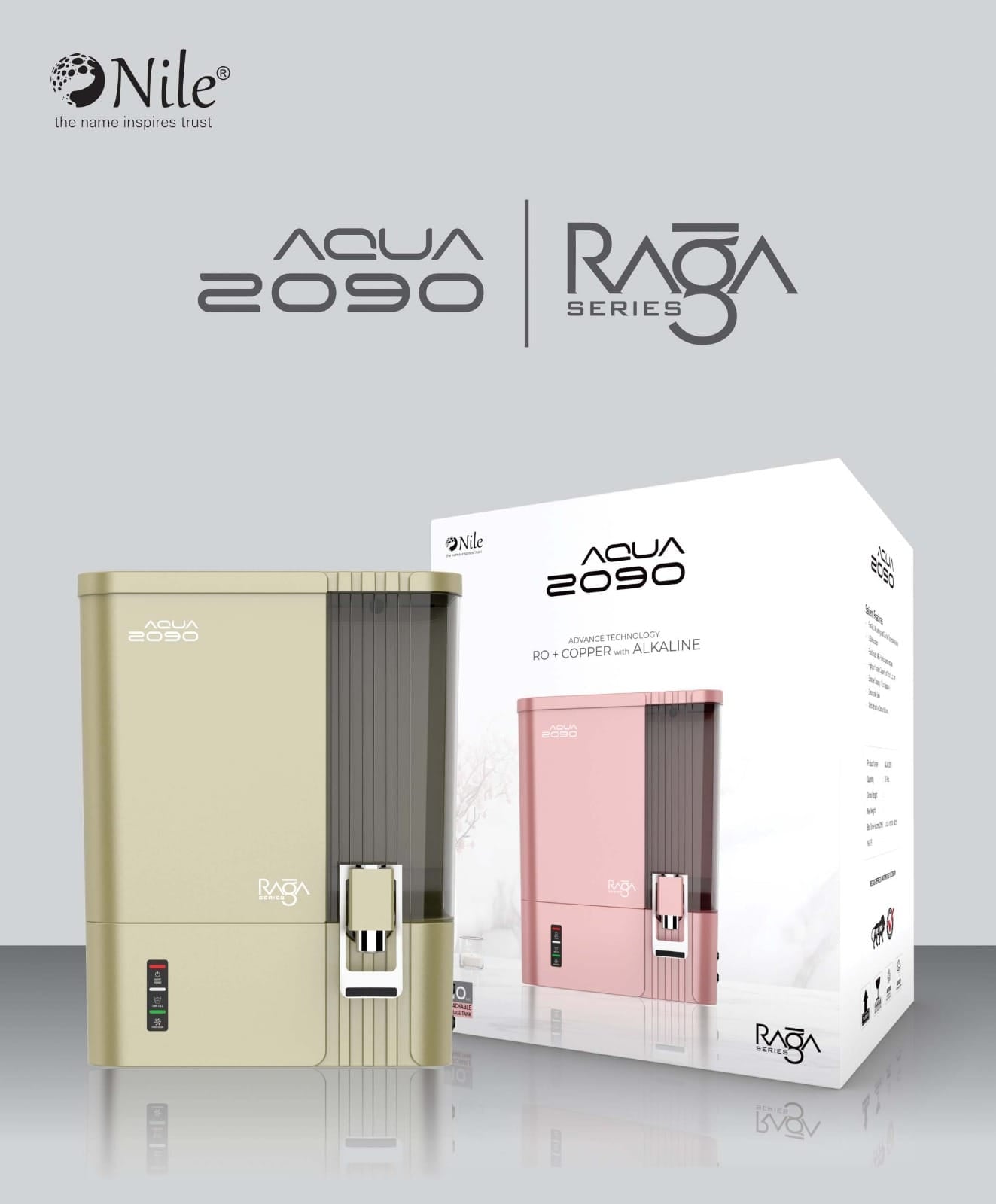 Aqua 2090 Raga RO+UV+UF+ATDS | 2-year filter life | With HD Sediment filter | 2 Free cleaning service | 70% Higher Water Recovery | 8-Stage Purification | India’s No.1 Purifier#
