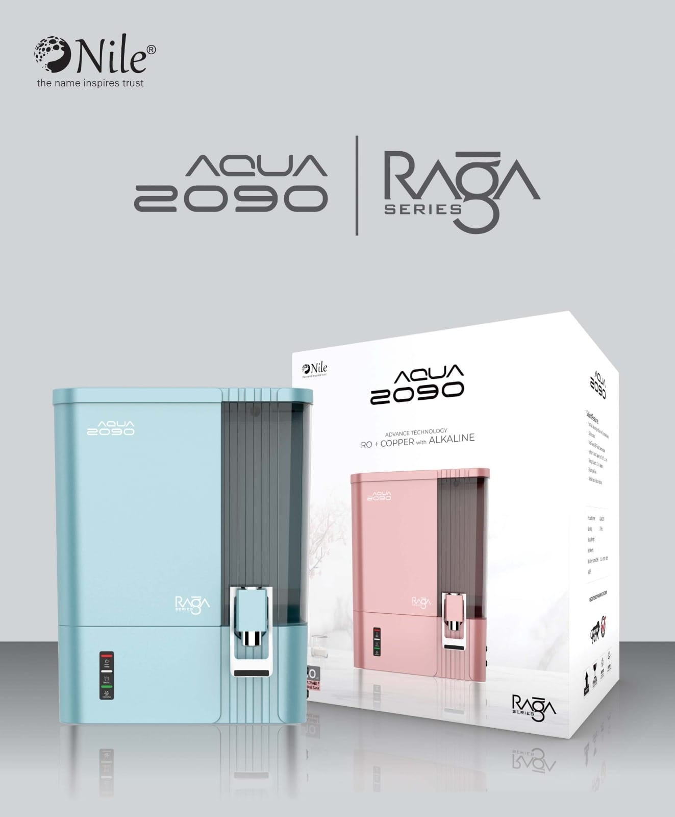 Aqua 2090 Raga RO+UV+UF+ATDS | 2-year filter life | With HD Sediment filter | 2 Free cleaning service | 70% Higher Water Recovery | 8-Stage Purification | India’s No.1 Purifier#