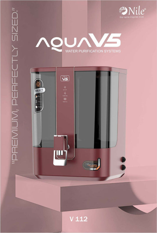 Aqua V5 RO+UV+ATDS | 1-year filter life | With HD Sediment filter | 2 Free cleaning service | 70% Higher Water Recovery | 6-Stage Purification | India’s No.1 Purifier#