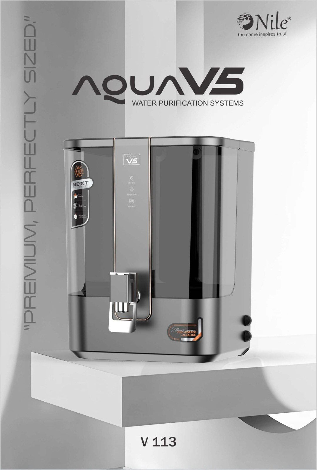 Aqua V5 RO+UV+ATDS | 1-year filter life | With HD Sediment filter | 2 Free cleaning service | 70% Higher Water Recovery | 6-Stage Purification | India’s No.1 Purifier#