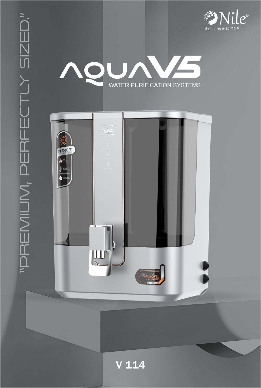 Aqua V5 RO+UV+ATDS | 1-year filter life | With HD Sediment filter | 2 Free cleaning service | 70% Higher Water Recovery | 6-Stage Purification | India’s No.1 Purifier#