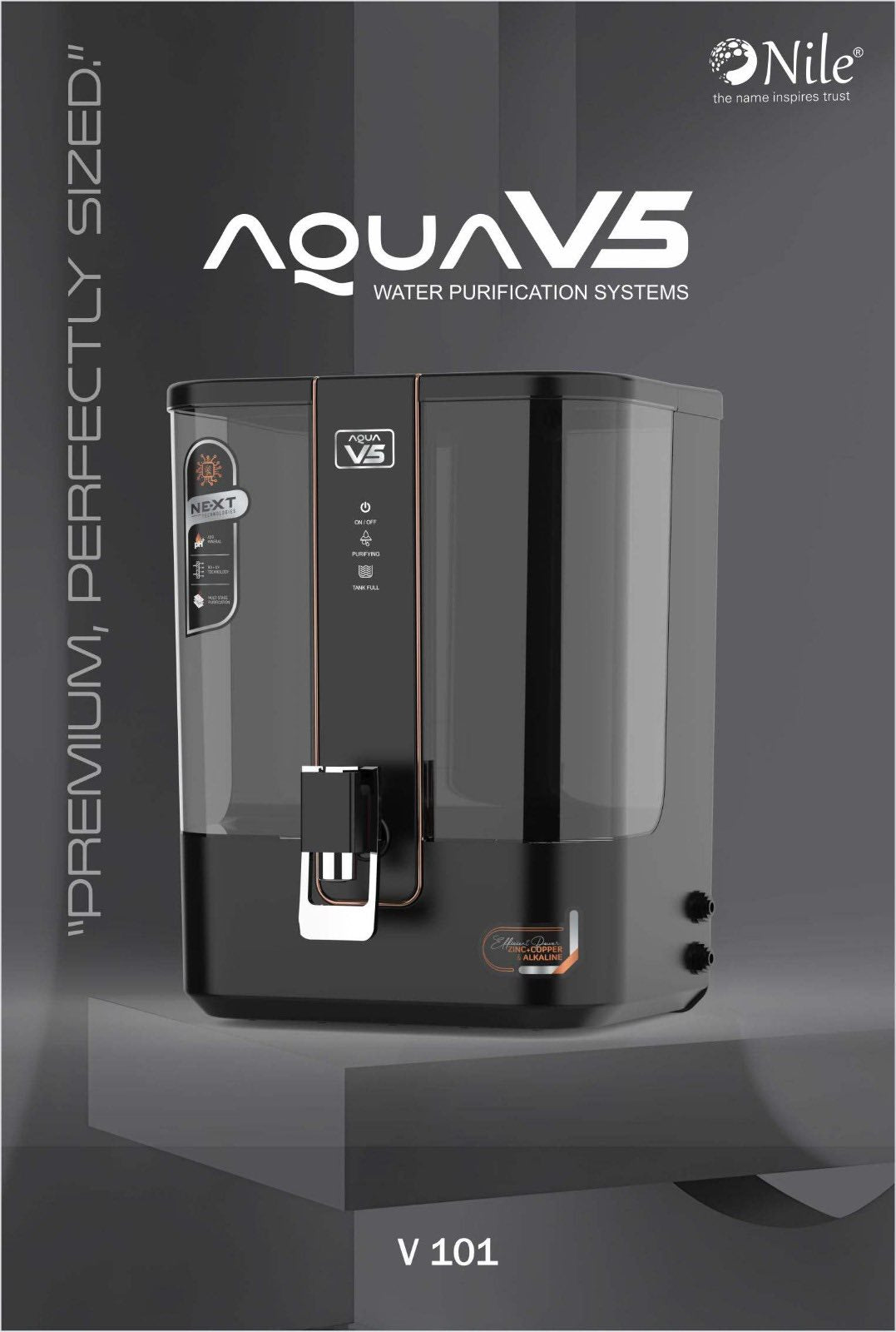 Aqua V5 RO+UV+ATDS | 1-year filter life | With HD Sediment filter | 2 Free cleaning service | 70% Higher Water Recovery | 6-Stage Purification | India’s No.1 Purifier#