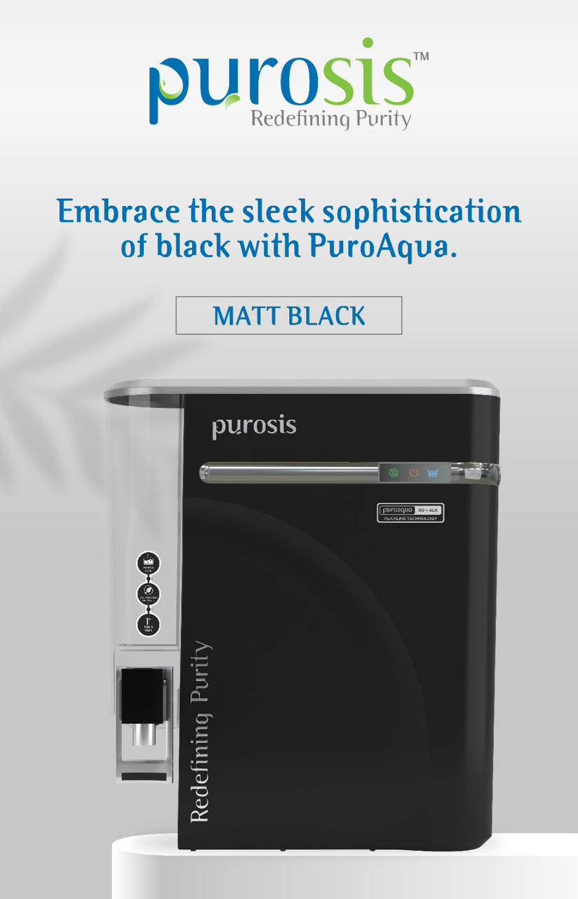 Puroaqua by Purosis RO+Alk+ATDS | 2-year filter life | With HD Sediment filter | 2 Free cleaning service | 70% Higher Water Recovery | 8-Stage Purification | India’s No.1 Purifier#