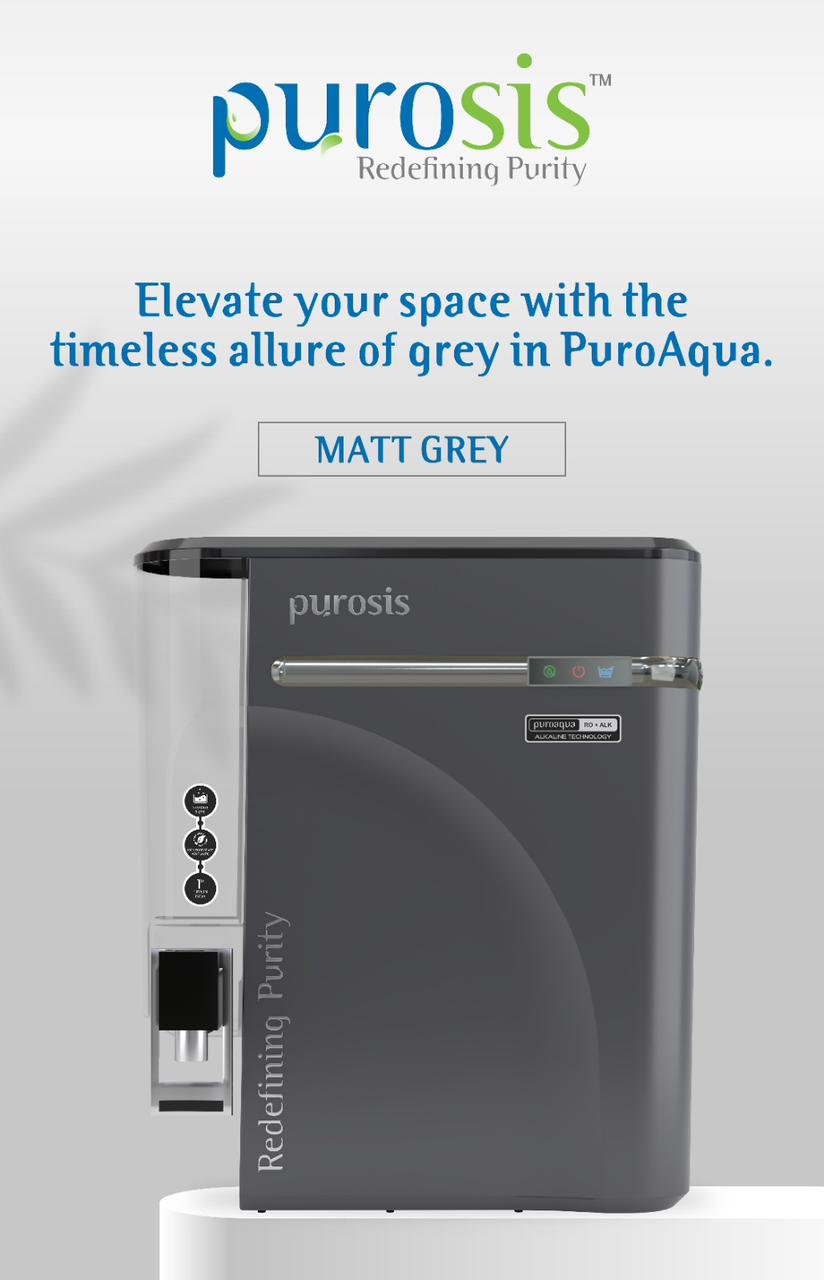 Puroaqua by Purosis RO+Alk+ATDS | 2-year filter life | With HD Sediment filter | 2 Free cleaning service | 70% Higher Water Recovery | 8-Stage Purification | India’s No.1 Purifier#