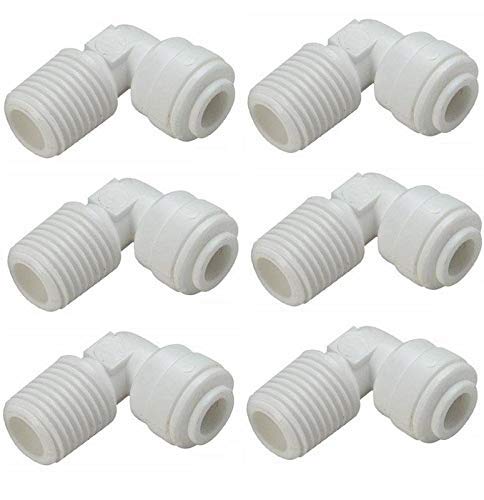 1/8" Push Fit Elbow For Membrane Housing pack of 6 | RO 1/8" MH Elbow Connector for Ro Water Purifier