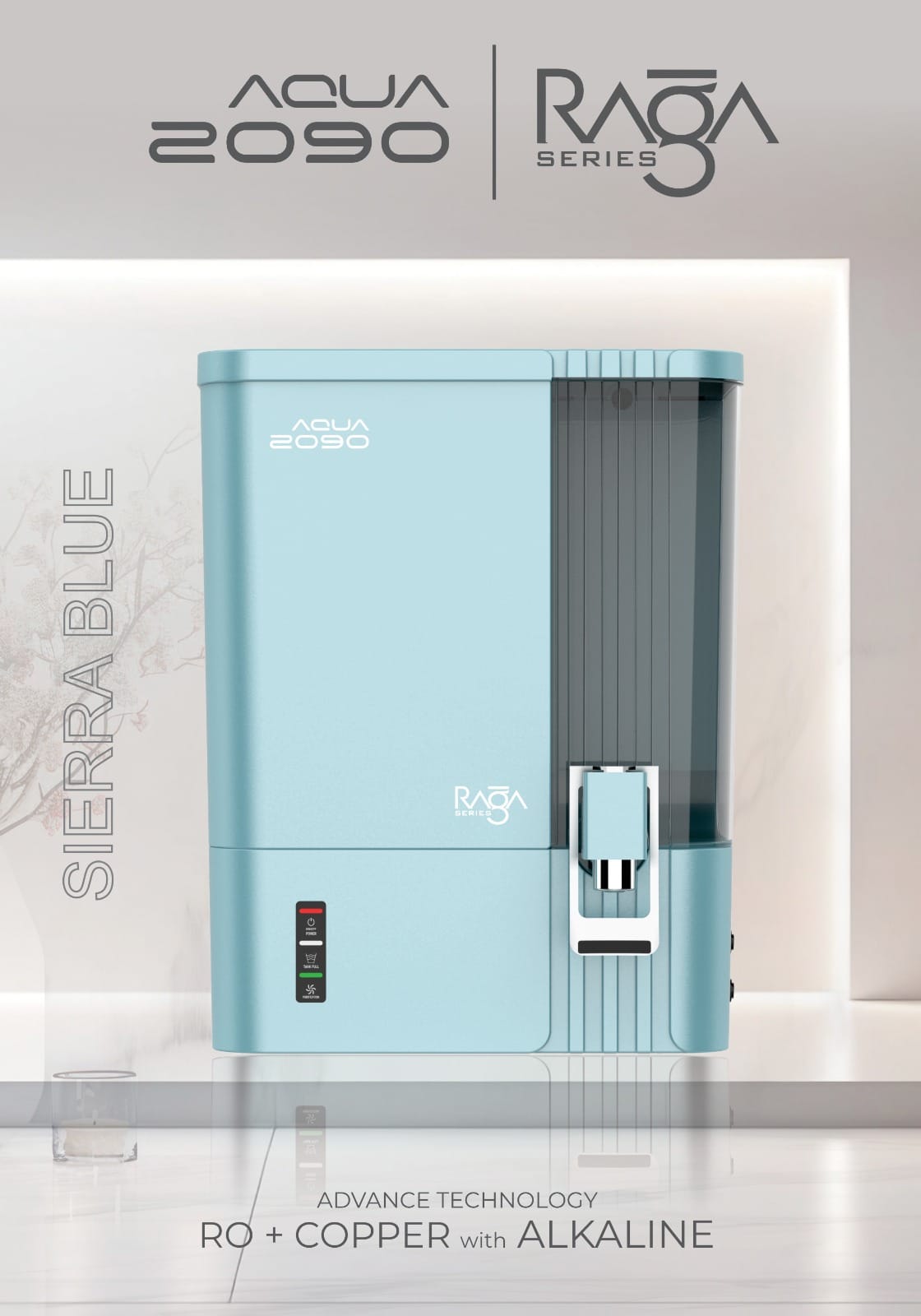 Aqua 2090 Raga RO+UV+UF+ATDS | 2-year filter life | With HD Sediment filter | 2 Free cleaning service | 70% Higher Water Recovery | 8-Stage Purification | India’s No.1 Purifier#