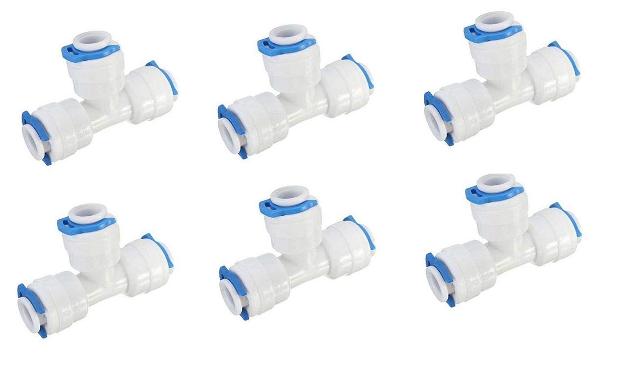 1/4" All Side QC Push Fit Tee (pack of 6) | RO 1/4" QC Tee RO Water Purifier Connector
