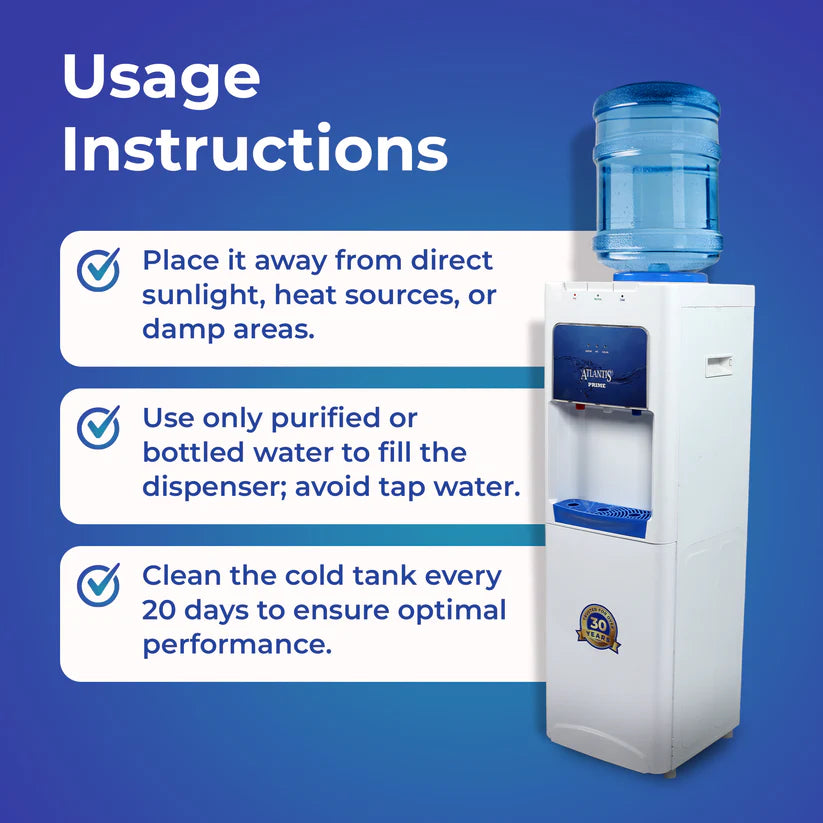 ATLANTIS PRIME Hot, Normal & Cold Floor Standing Water Dispenser- 3 Taps