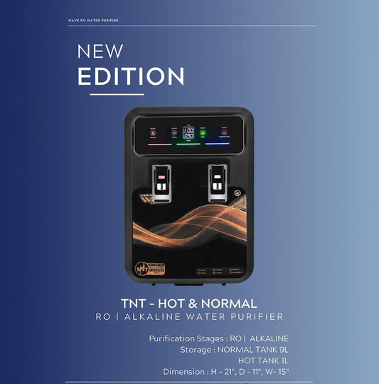 Wave TNT Pro RO+UV+UF+ALK+Auto TDS | HOT+NORMAL | 1-year filter life.