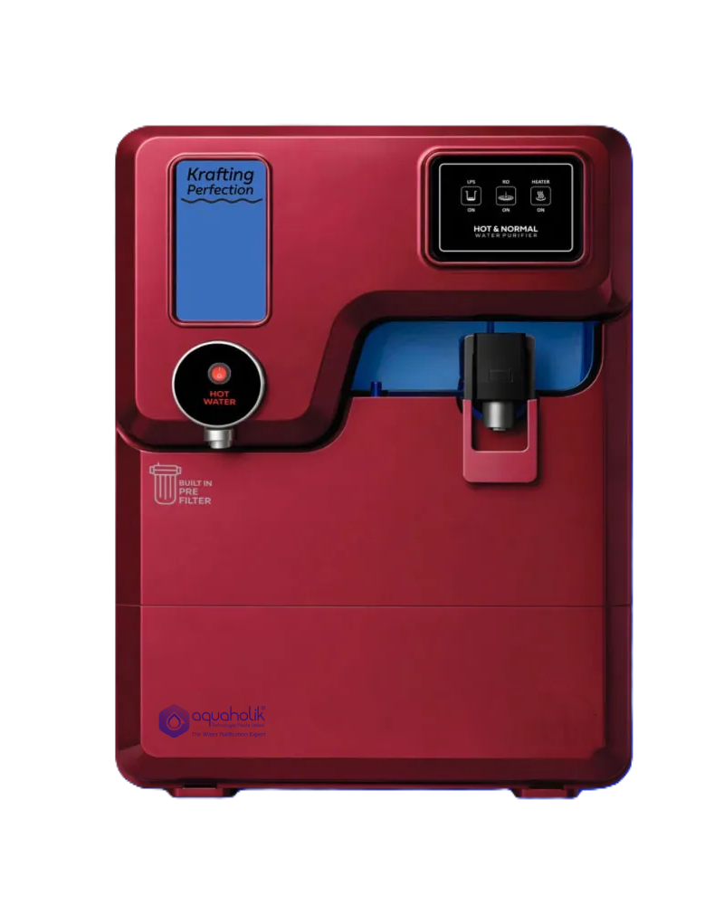 Kraft by Aquaholik | RO+UV+UF+ALK+TDS | HOT+NORMAL | 1-year filter life.